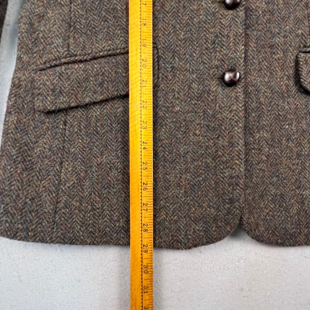 Harris Tweed Wool Blazer Womens 14 Jacket Wool Herringbone Scottish Coat - Picture 5 of 16